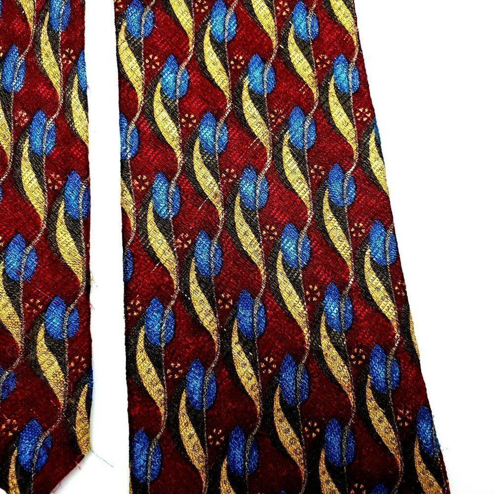 Ermenegildo Zegna Red‎ Silk Tie Print Abstract Classic - Picture 2 of 6